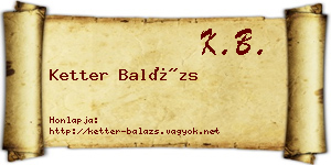 Ketter Balázs névjegykártya